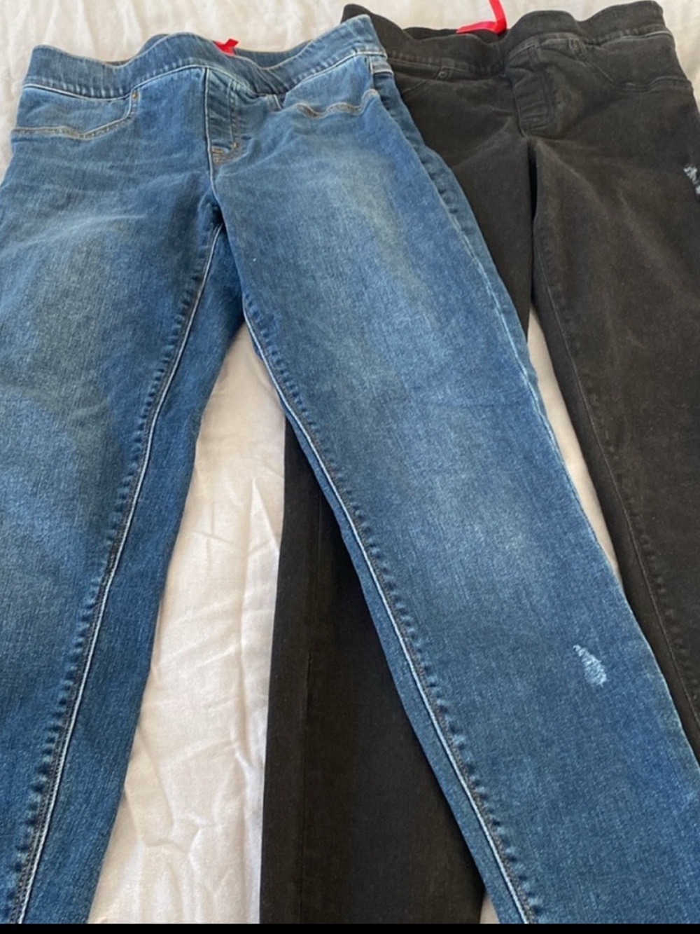 Bundle of 2 Spanx Distressed High Rise Raw Hem Ankle Skinny Jeans Size S